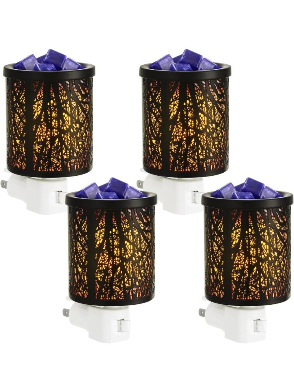 4 Pack Metal Wax Warmers - Plug-In Wax Melt Burners for Home Fragrance